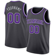 Load image into Gallery viewer, Custom Steel Gray Purple-Gray Authentic Basketball Jersey
