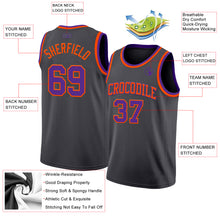 Load image into Gallery viewer, Custom Steel Gray Purple-Orange Authentic Basketball Jersey
