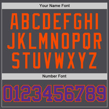 Load image into Gallery viewer, Custom Steel Gray Purple-Orange Authentic Basketball Jersey
