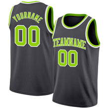 Load image into Gallery viewer, Custom Steel Gray Neon Green-White Authentic Basketball Jersey
