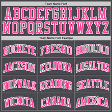 Load image into Gallery viewer, Custom Steel Gray Pink-White Authentic Basketball Jersey
