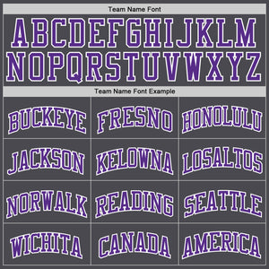 Custom Steel Gray Purple-White Authentic Basketball Jersey