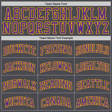 Load image into Gallery viewer, Custom Steel Gray Purple-Gold Authentic Basketball Jersey
