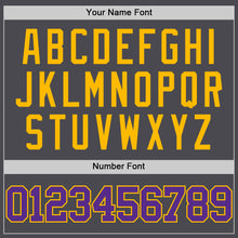 Load image into Gallery viewer, Custom Steel Gray Purple-Gold Authentic Basketball Jersey
