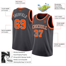 Load image into Gallery viewer, Custom Steel Gray Orange-Gray Authentic Basketball Jersey
