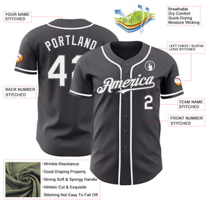 Custom Steel Gray White Authentic Baseball Jersey