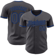 Load image into Gallery viewer, Custom Steel Gray Royal Authentic Baseball Jersey
