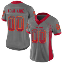 Load image into Gallery viewer, Custom Gray Red-Orange Drift Fashion Football Jersey
