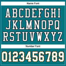 Load image into Gallery viewer, Custom Teal White Old Gold-Black Mesh Authentic Football Jersey
