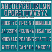 Load image into Gallery viewer, Custom Teal Gray-Navy Mesh Authentic Football Jersey
