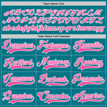 Load image into Gallery viewer, Custom Teal Pink-White Hockey Jersey
