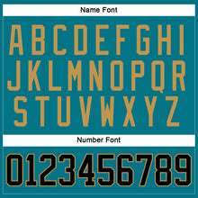 Load image into Gallery viewer, Custom Teal Black-Old Gold Hockey Jersey
