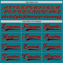 Load image into Gallery viewer, Custom Teal Navy-Orange Hockey Jersey
