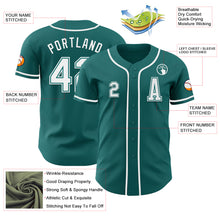 Load image into Gallery viewer, Custom Teal White Authentic Baseball Jersey
