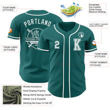 Load image into Gallery viewer, Custom Teal White Authentic Baseball Jersey
