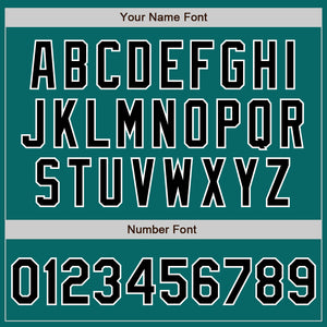 Custom Teal Black-White Authentic Baseball Jersey
