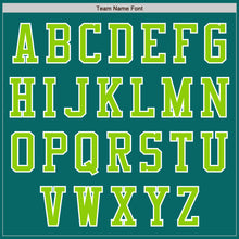 Load image into Gallery viewer, Custom Teal Neon Green-White Authentic Baseball Jersey
