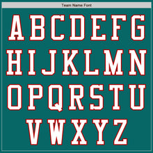 Load image into Gallery viewer, Custom Teal White-Red Authentic Baseball Jersey
