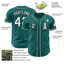 Load image into Gallery viewer, Custom Teal White-Black Authentic Baseball Jersey
