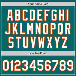 Custom Teal White-Orange Authentic Baseball Jersey