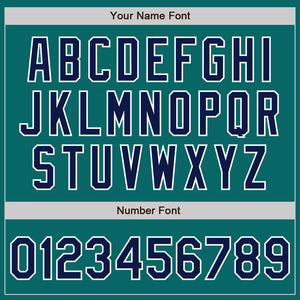 Custom Teal Navy-White Authentic Baseball Jersey