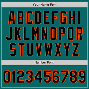 Custom Teal Black-Orange Authentic Baseball Jersey