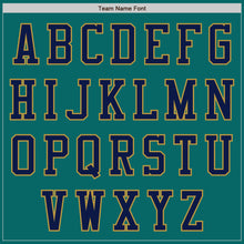 Load image into Gallery viewer, Custom Teal Navy-Old Gold Authentic Baseball Jersey
