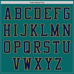 Custom Teal Navy-Old Gold Authentic Baseball Jersey