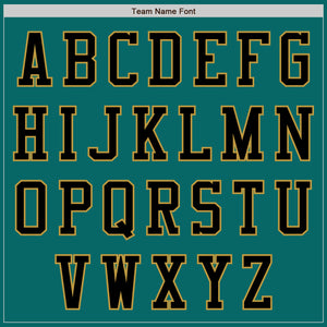 Custom Teal Black-Old Gold Authentic Baseball Jersey