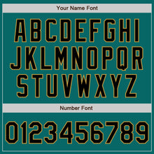 Load image into Gallery viewer, Custom Teal Black-Old Gold Authentic Baseball Jersey
