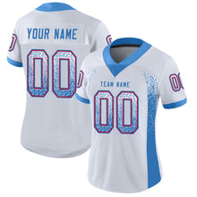 Load image into Gallery viewer, Custom White Powder Blue-Red Drift Fashion Football Jersey
