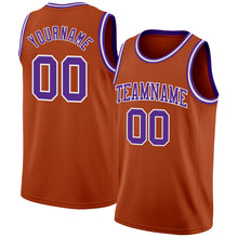 Load image into Gallery viewer, Custom Texas Orange Purple-White Authentic Basketball Jersey
