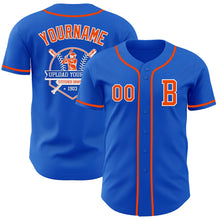 Load image into Gallery viewer, Custom Thunder Blue Orange-White Authentic Baseball Jersey
