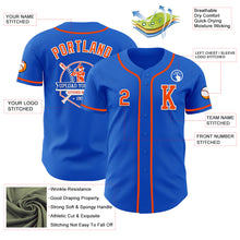 Load image into Gallery viewer, Custom Thunder Blue Orange-White Authentic Baseball Jersey
