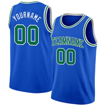 Load image into Gallery viewer, Custom Thunder Blue Kelly Green-White Authentic Basketball Jersey
