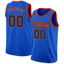 Load image into Gallery viewer, Custom Thunder Blue Black-Orange Authentic Basketball Jersey

