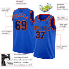 Load image into Gallery viewer, Custom Thunder Blue Navy-Orange Authentic Basketball Jersey
