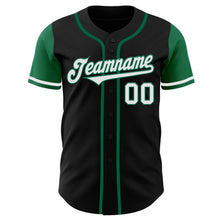 Load image into Gallery viewer, Custom Black White-Kelly Green Authentic Two Tone Baseball Jersey

