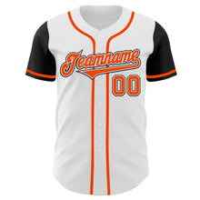 Load image into Gallery viewer, Custom White Orange-Black Authentic Two Tone Baseball Jersey
