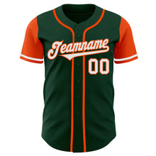 Load image into Gallery viewer, Custom Green White-Orange Authentic Two Tone Baseball Jersey
