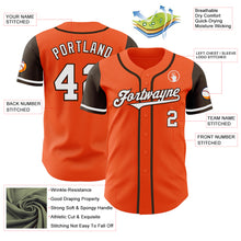 Load image into Gallery viewer, Custom Orange White-Brown Authentic Two Tone Baseball Jersey
