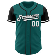 Load image into Gallery viewer, Custom Teal White-Black Authentic Two Tone Baseball Jersey
