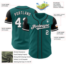 Load image into Gallery viewer, Custom Teal White-Black Authentic Two Tone Baseball Jersey
