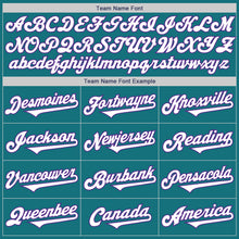 Load image into Gallery viewer, Custom Teal White-Purple Authentic Two Tone Baseball Jersey

