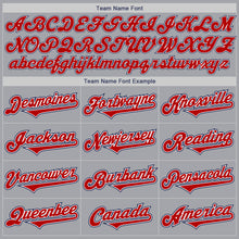 Load image into Gallery viewer, Custom Gray Red-Navy Authentic Two Tone Baseball Jersey
