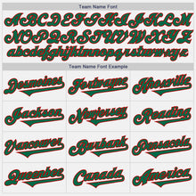 Load image into Gallery viewer, Custom White Kelly Green-Red Authentic Two Tone Baseball Jersey
