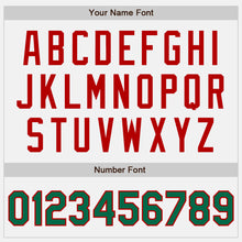 Load image into Gallery viewer, Custom White Kelly Green-Red Authentic Two Tone Baseball Jersey
