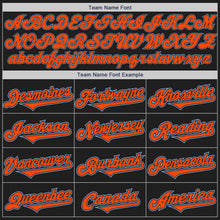 Load image into Gallery viewer, Custom Black Orange-Light Blue Authentic Two Tone Baseball Jersey
