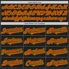 Load image into Gallery viewer, Custom Black Orange-Neon Green Authentic Two Tone Baseball Jersey

