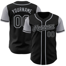 Load image into Gallery viewer, Custom Black Gray Authentic Two Tone Baseball Jersey

